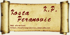 Kosta Peranović vizit kartica